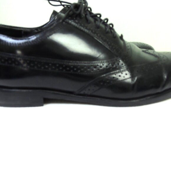 Men's Sz 11 Nunn Bush Black Ashton Wing Tip Oxfords Madmen SUITS MobBoss CEO - Picture 4 of 12
